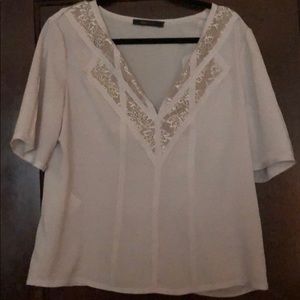 BCBGMAXAZRIA Blouse with Lace Detail